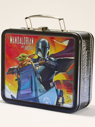 Kolekcjonerskie metalowe pudełko na lunch Mandalorian & Grogu z uchwytem