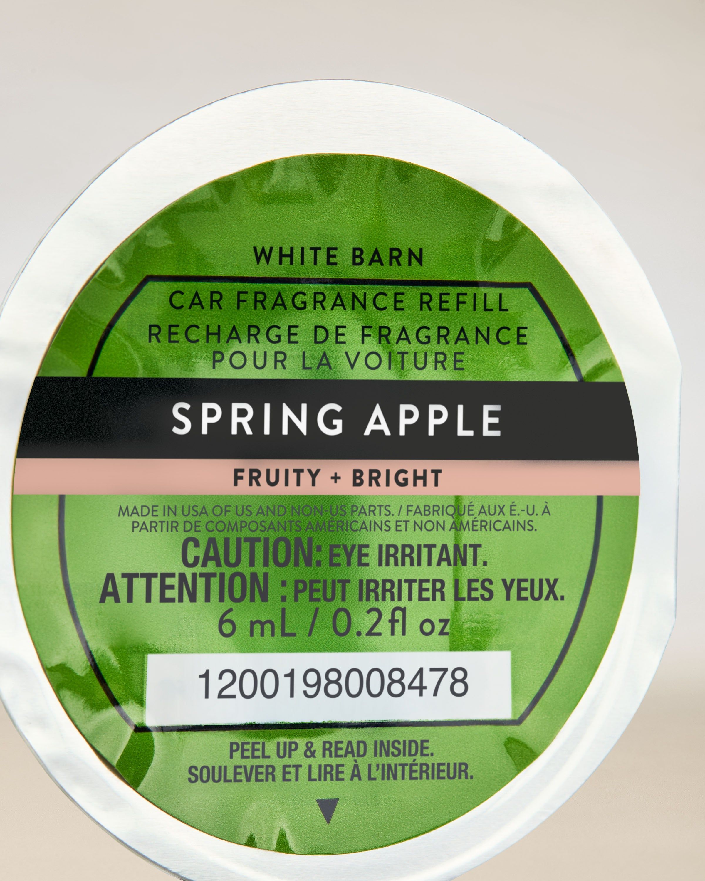 Wkład zapachowy do samochodu Bath & Body Works White Barn Spring Apple w okrągłej obudowie