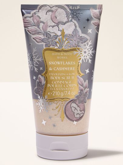 Peeling do ciała Snowflakes & Cashmere Bath & Body Works z motywem płatków śniegu i ozdób