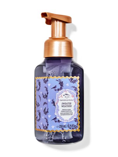 Mydło w piance Sweater Weather Bath & Body Works z motywem gałązek, ptaków i płatków śniegu