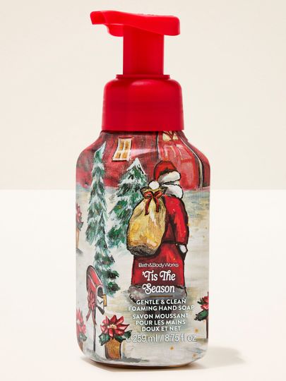 Mydło w piance ’Tis the Season Bath & Body Works z zimowym motywem Mikołaja i ośnieżonych drzew