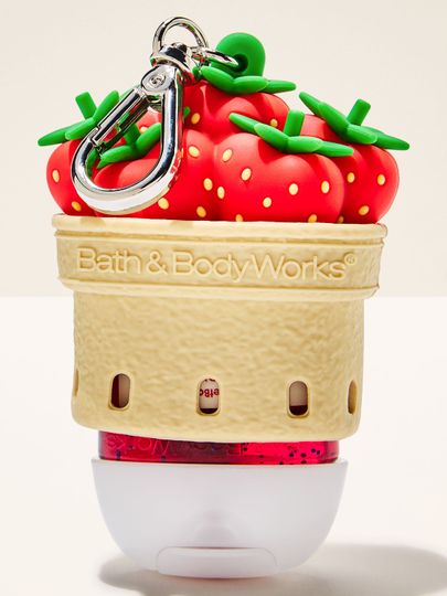 Brelok w kształcie rożka z truskawkami na żel do rąk Bath & Body Works – akcesorium, żel sprzedawany osobno