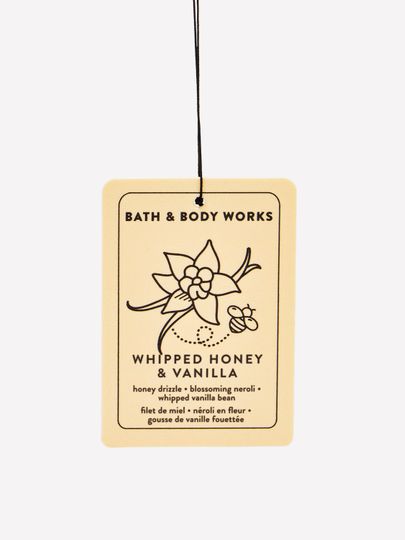 Zawieszka Whipped Honey & Vanilla Bath & Body Works w kremowym odcieniu z delikatnym, słodkim akcentem.