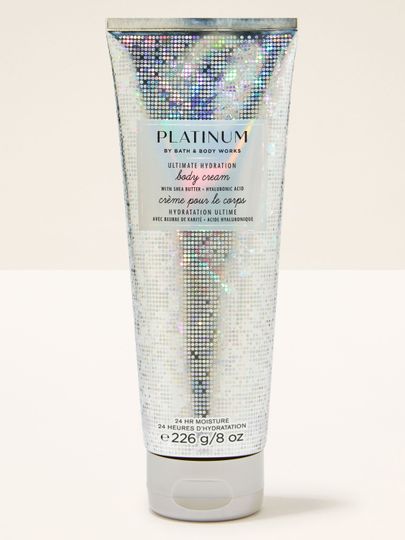 Krem do ciała Bath & Body Works Platinum Ultimate Hydration w holograficznej tubie 226 g.