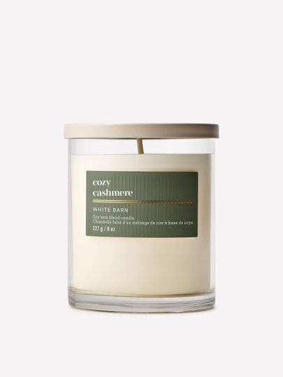 Świeca zapachowa Cozy Cashmere White Barn z jednym knotem w szklanym słoju