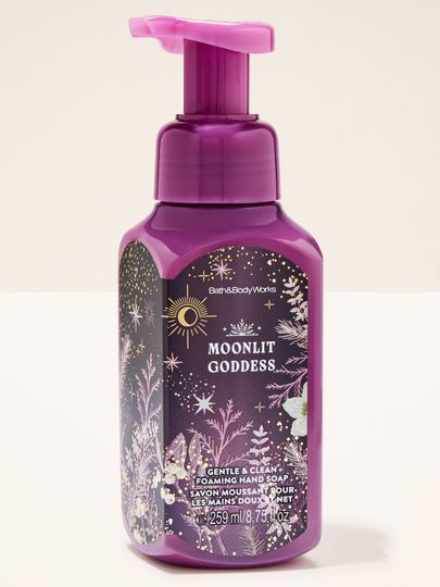 Mydło w piance Moonlit Goddess Bath & Body Works z motywem księżyca, gwiazd i kwiatów