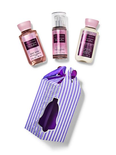 Set de mini-cosmetice „A Thousand Wishes” cu gel, spray și loțiune de corp, Bath & Body Works.