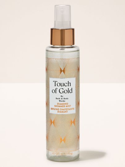 Touch of Gold – mgiełka Bath & Body Works z drobinkami w srebrnej butelce z kolekcji Touch of Gold