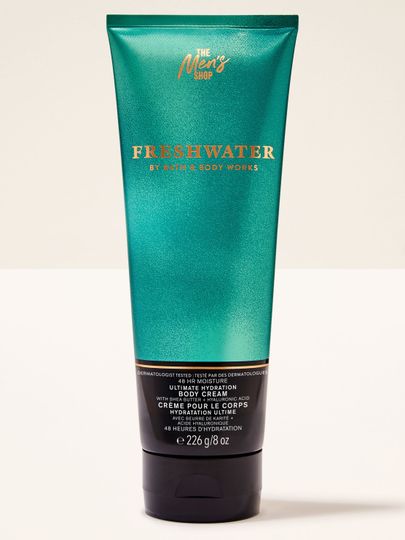 Krem do ciała „Freshwater” w turkusowej tubie od Bath & Body Works.