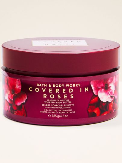 Bath & Body Works Covered in Roses – czerwone masło do ciała z motywem róż i intensywnym nawilżeniem.