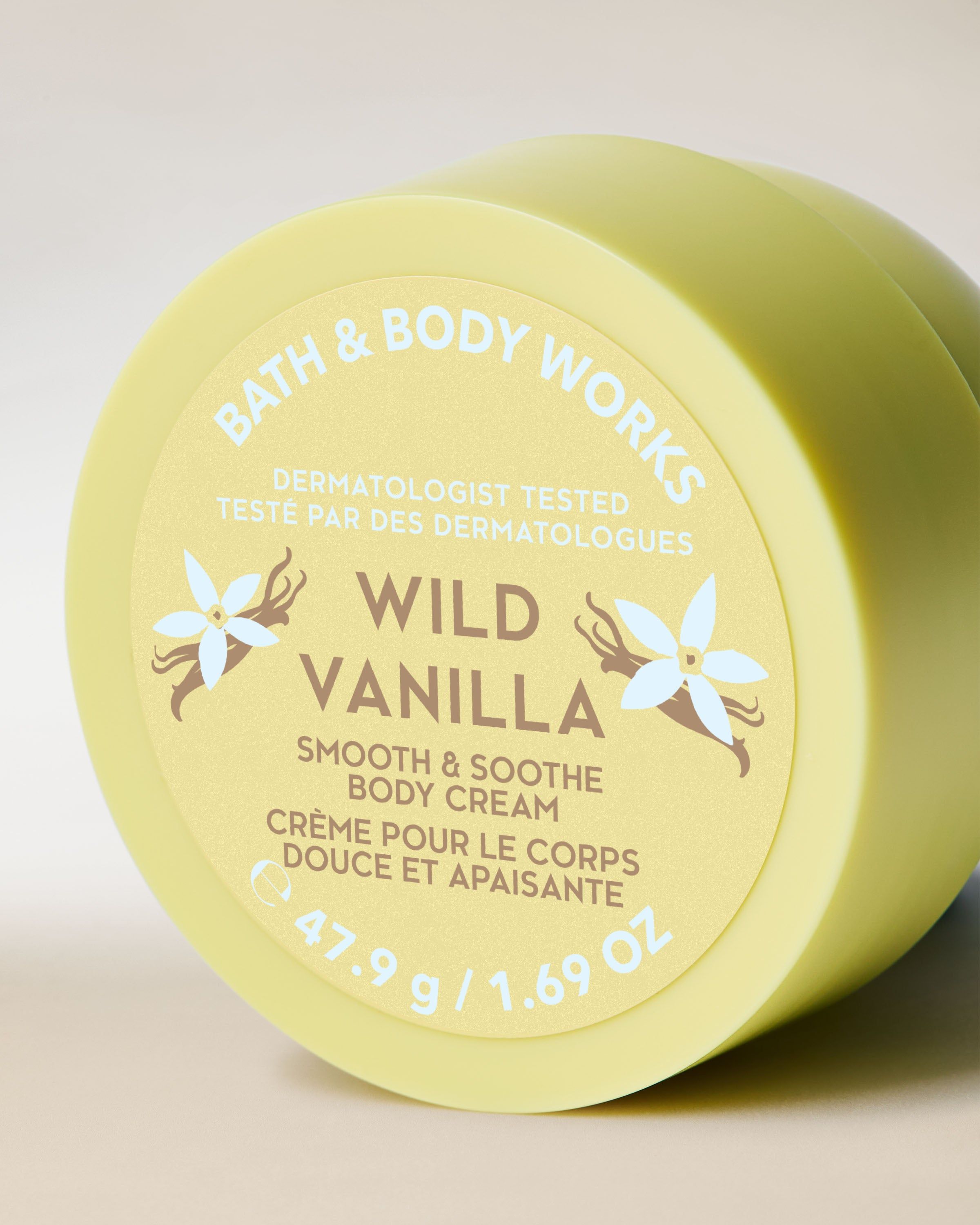 Krem do ciała Wild Vanilla w żółtym opakowaniu