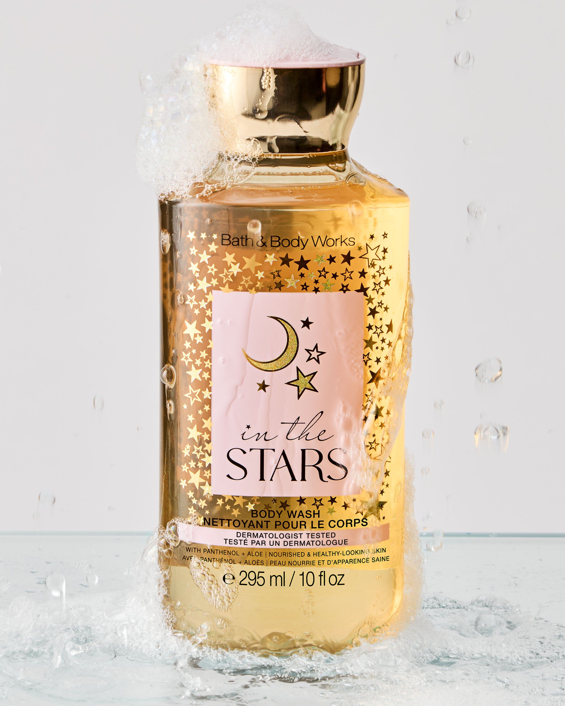 Żel do mycia ciała In the Stars Bath & Body Works z motywem złotych gwiazd i księżyca