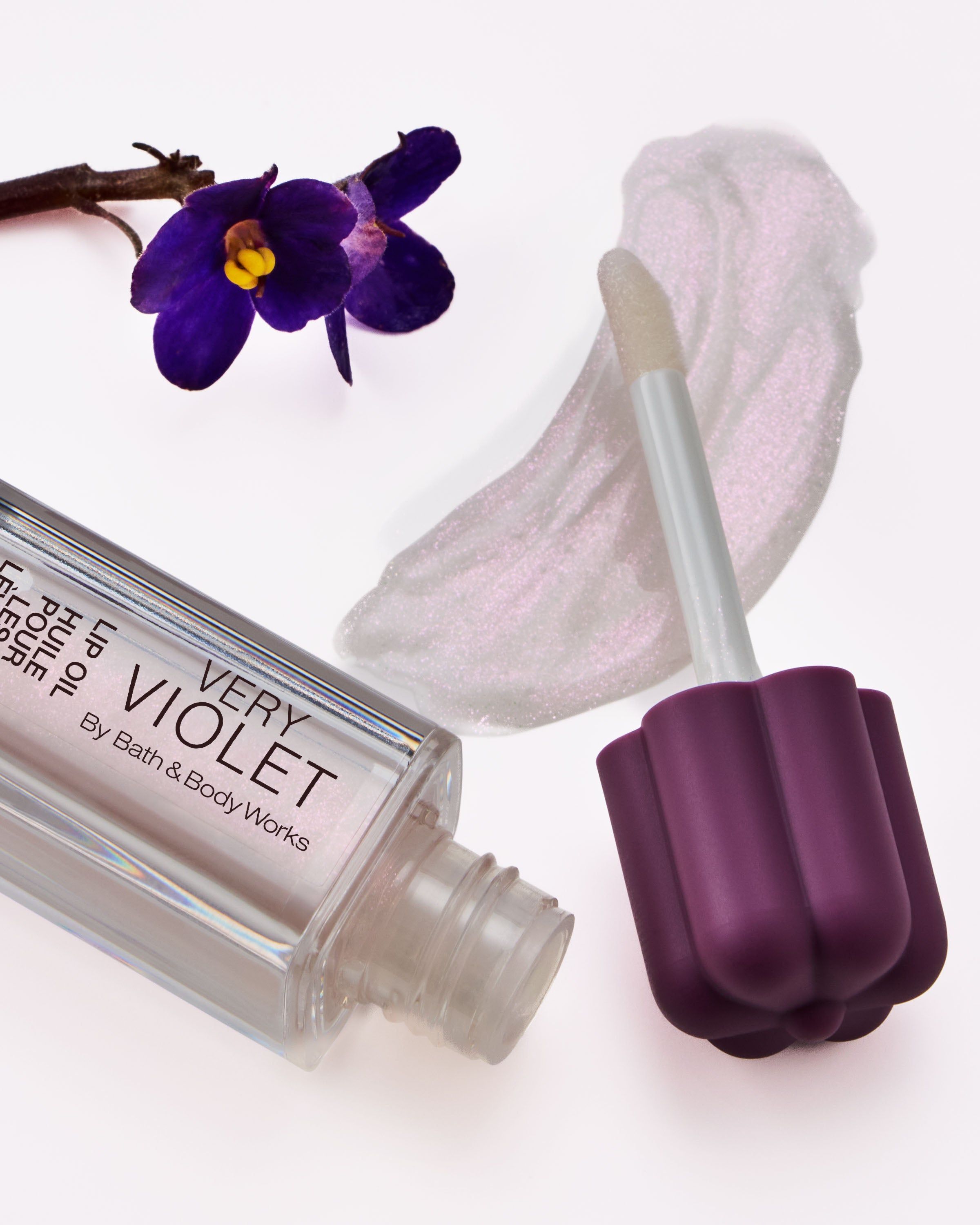 Olejek do ust Very Violet Bath & Body Works w przezroczystym opakowaniu