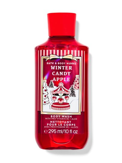Żel do mycia ciała Bath & Body Works Winter Candy Apple w czerwonej butelce
