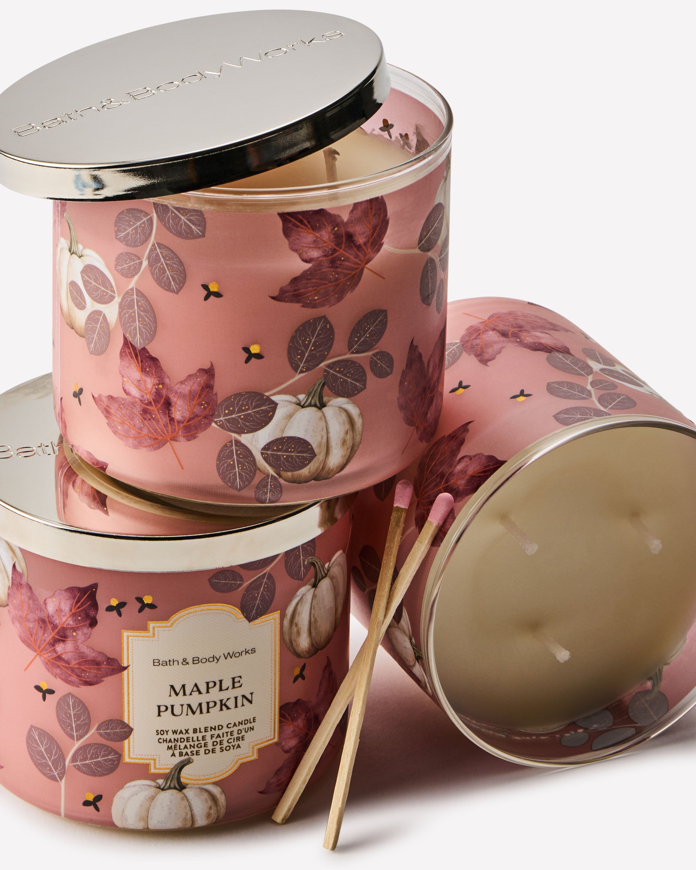 Świeca zapachowa Bath & Body Works Maple Pumpkin z mieszanki wosku sojowego, 3 knoty