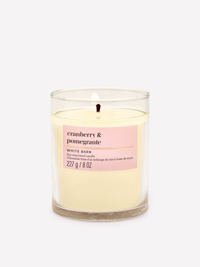 Balsam do ciała Cranberry & Pomegranate White Barn z jednym knotem w szklanym słoju