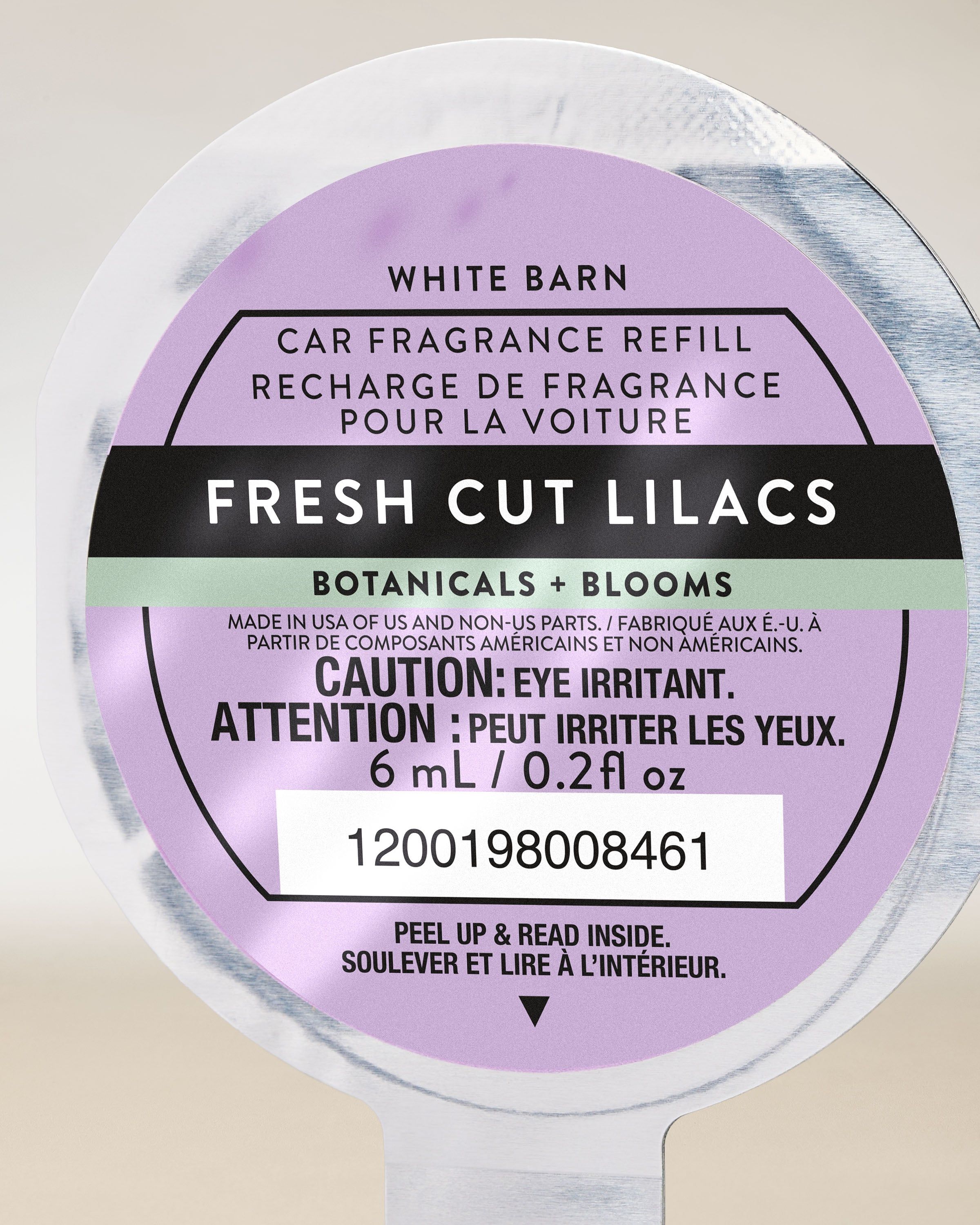 Wkład zapachowy do samochodu Bath & Body Works Fresh Cut Lilacs White Barn w okrągłej obudowie