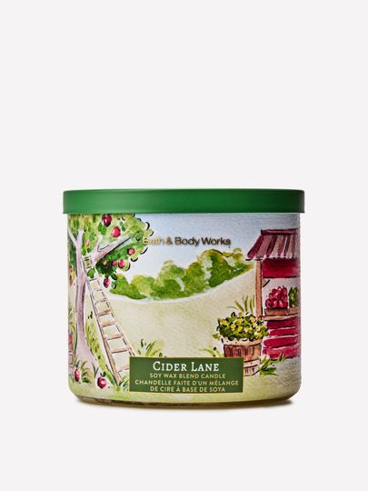 Świeca zapachowa Bath & Body Works Cider Lane z mieszanki wosku sojowego, 3 knoty