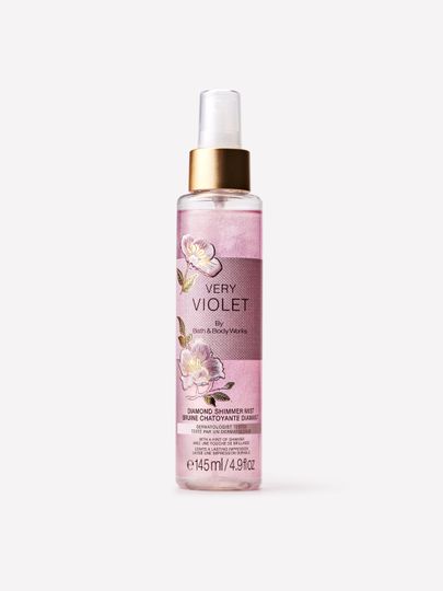 Perfumowana mgiełka do ciała Very Violet Bath & Body Works z drobinkami połysku