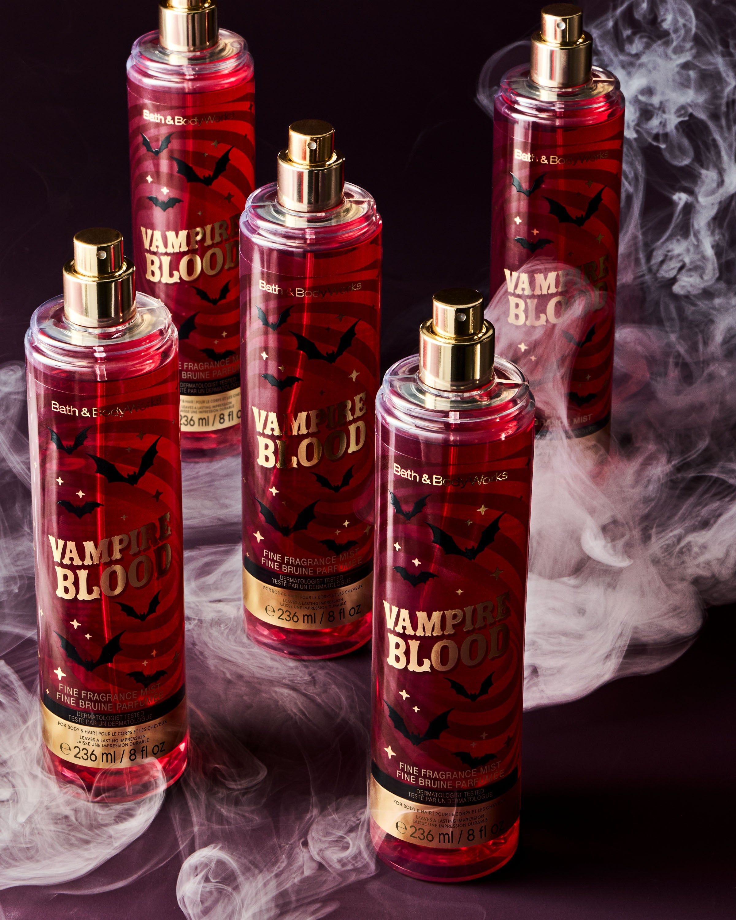 Mgiełka zapachowa Bath & Body Works Vampire Blood w czerwonym flakonie z atomizerem 236 ml