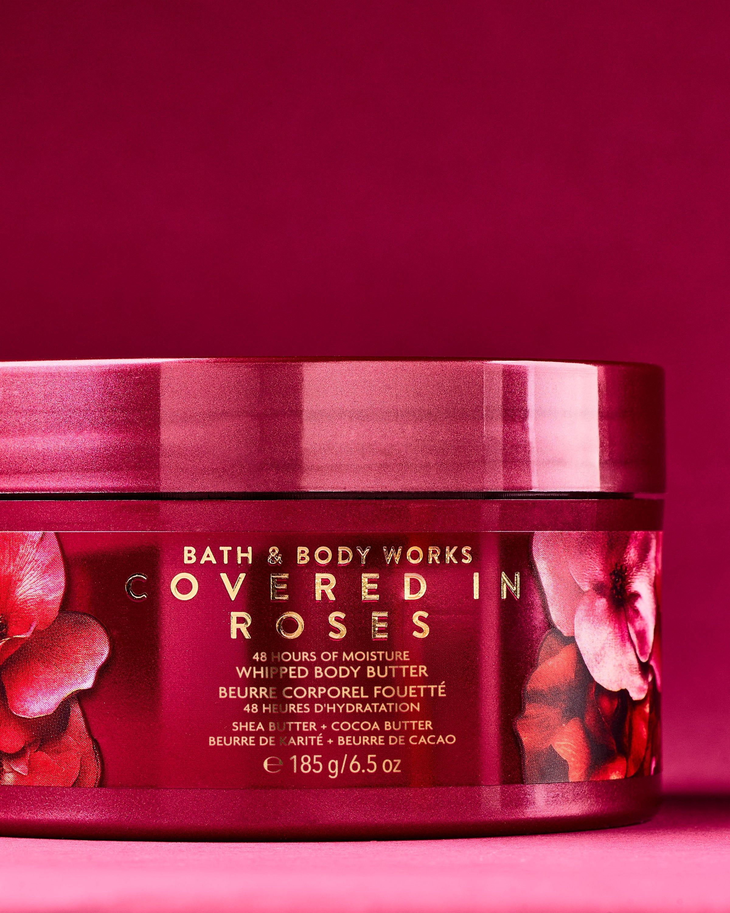 Bath & Body Works Covered in Roses – czerwone masło do ciała z motywem róż i intensywnym nawilżeniem.