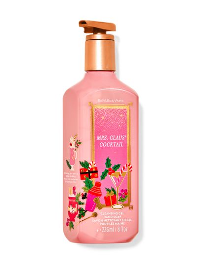 Mydło do rąk Mrs. Claus' Cocktail Bath & Body Works z motywem koktajlu, prezentów i lasek cukrowych