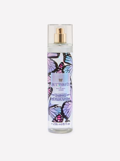 Mgiełka zapachowa do ciała Butterfly Bath & Body Works, 236 ml, opakowanie z motywem motyli