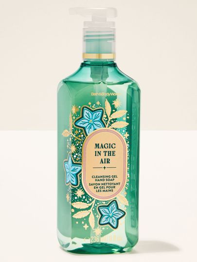 Mydło do rąk Magic in the Air Bath & Body Works z motywem gwiazd, kwiatów i złotych detali
