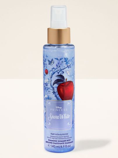 Mgiełka Diamond z kolekcji Disney Princess Snow White od Bath & Body Works w błękitnym, połyskującym flakonie.