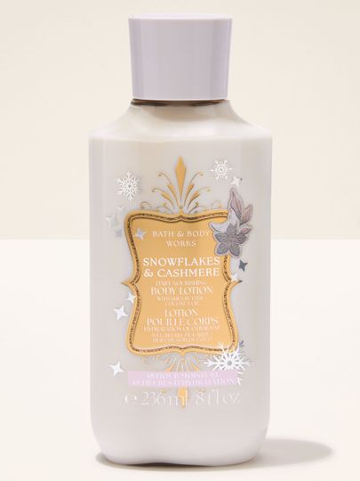 Balsam do ciała Snowflakes & Cashmere Bath & Body Works z zimowym motywem płatków śniegu