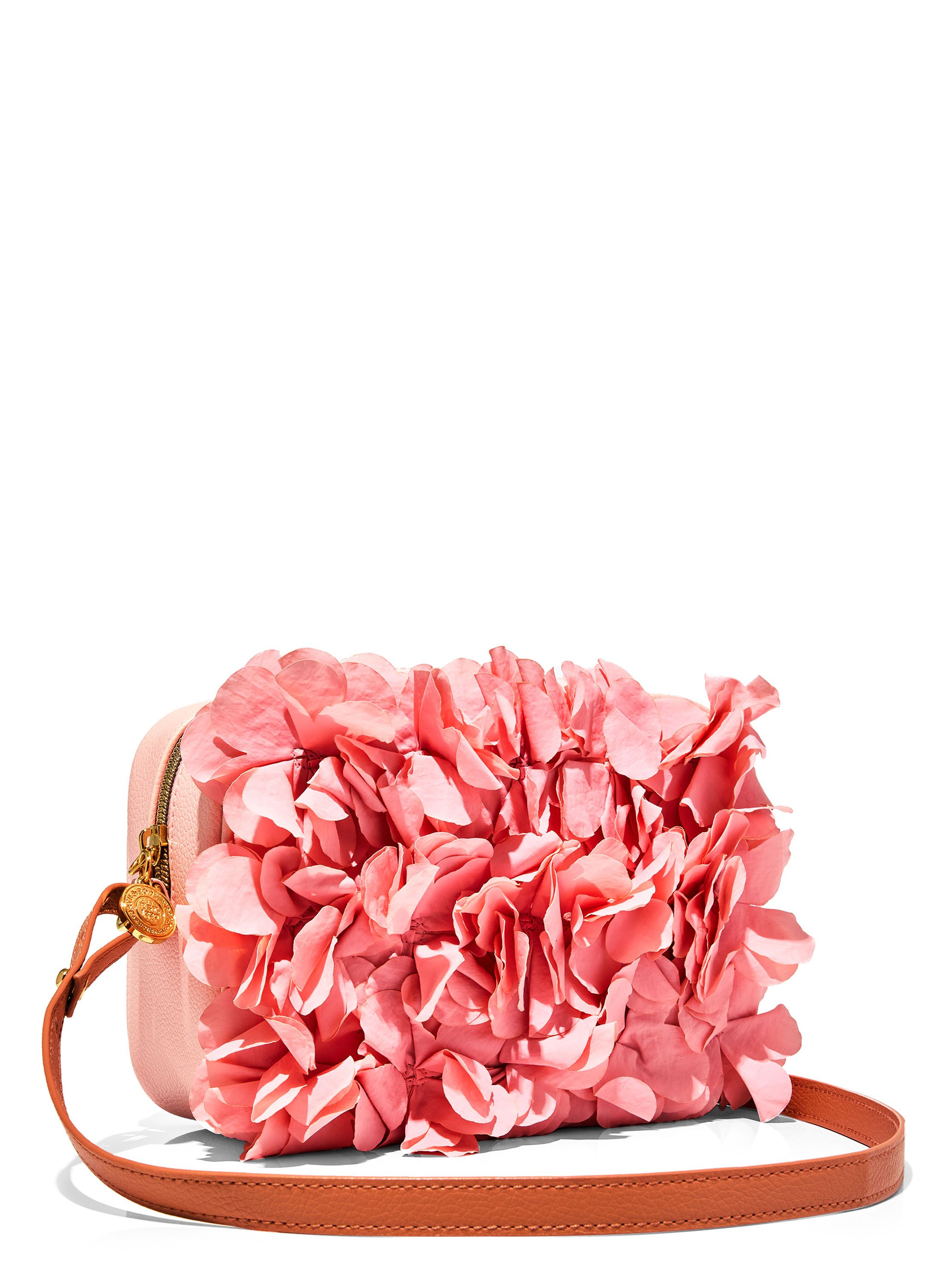 ◎COSYOI◎ FLOWER PADDED BAG ( CREAM ) Torebka kosmetyczka Różowe kwiatuszki - Bath & Body Works