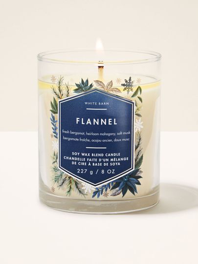 Świeca zapachowa Flannel White Barn z 1 knotem w szklanym słoju
