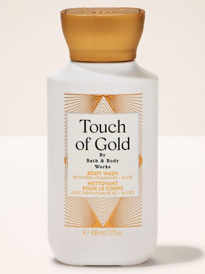 Touch of Gold – żel pod prysznic Bath & Body Works w białej butelce ze złotym korkiem z kolekcji Touch of Gold