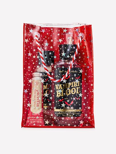 Zestaw Vampire Blood Bath & Body Works w czerwonej kosmetyczce z brokatowymi gwiazdkami