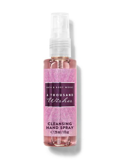 A Thousand Wishes – spray do rąk Bath & Body Works z kolekcji w różowym opakowaniu, oczyszczający