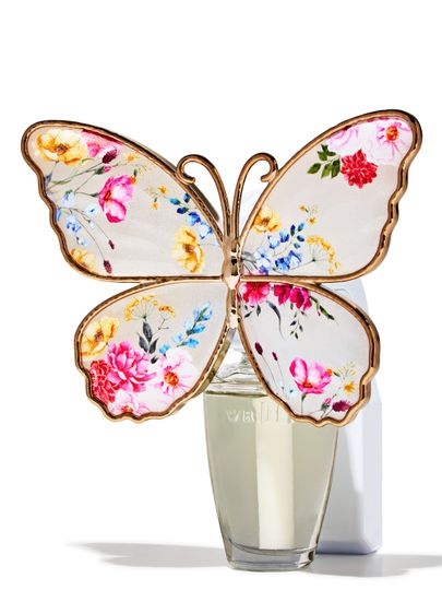 Wtyczka zapachowa Floral Butterfly Bath & Body Works z dużą motylą ozdobą w kwiaty