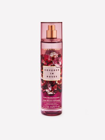 Mgiełka Covered in Roses Bath & Body Works z różaną grafiką i romantycznymi, bursztynowo‑owocowymi nutami.