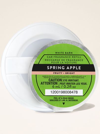 Wkład zapachowy do samochodu Bath & Body Works White Barn Spring Apple w okrągłej obudowie