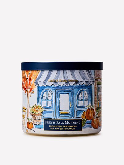 Świeca zapachowa Bath & Body Works Fresh Fall Morning z mieszanki wosku sojowego, 3 knoty