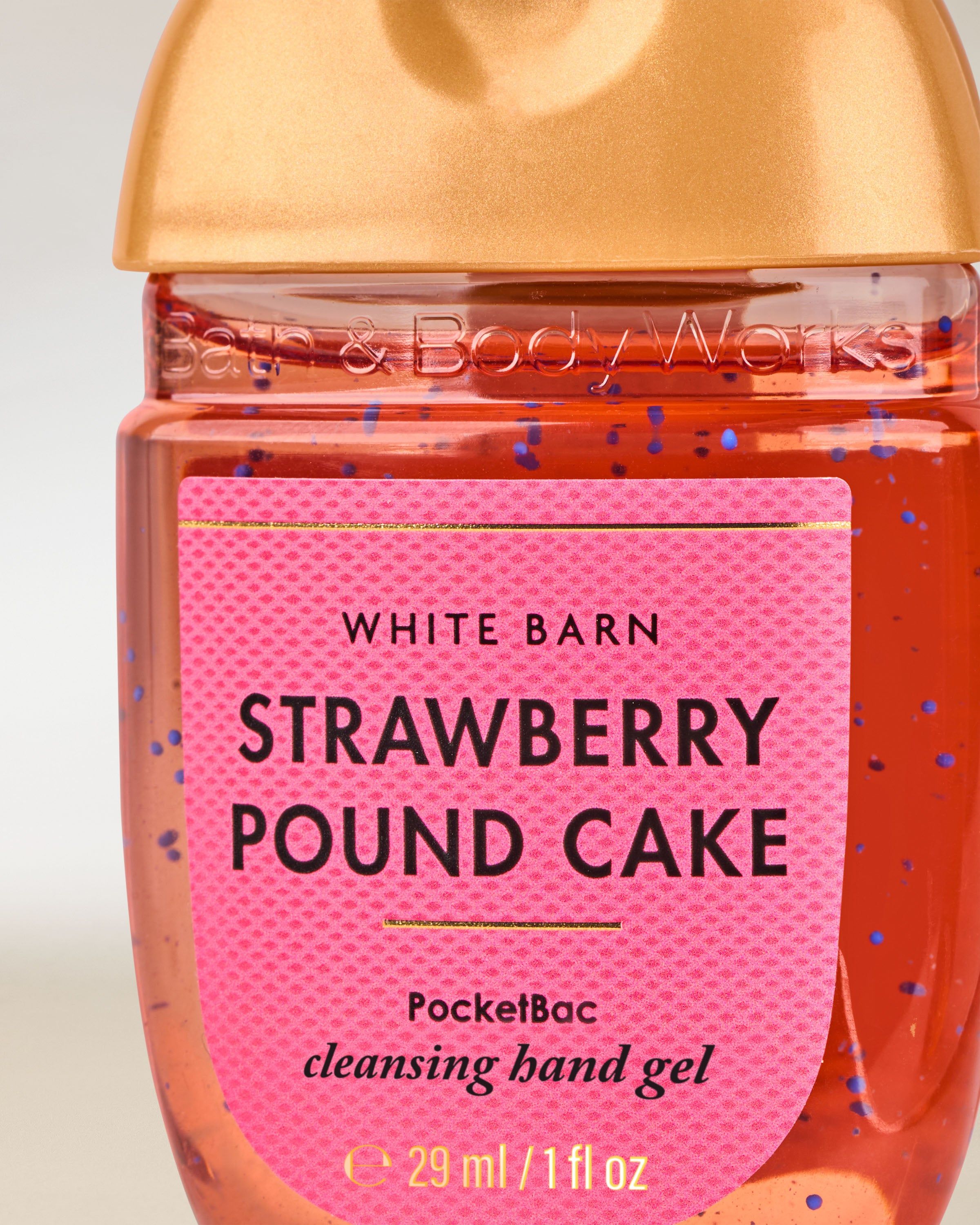 PocketBac White Barn Strawberry Pound Cake w różowym żelu z pomarańczową nakrętką, 29 ml.