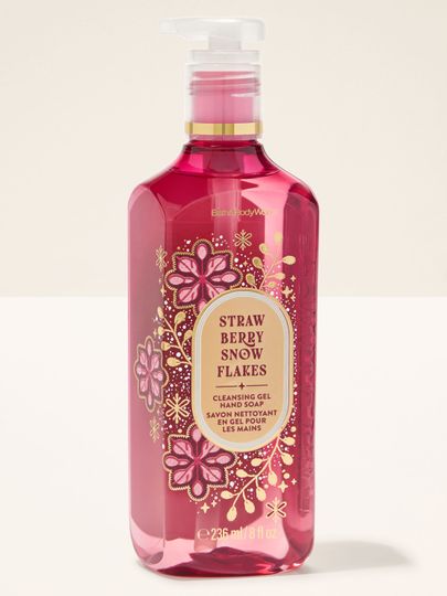 Żel do mycia rąk Strawberry Snowflakes Bath & Body Works z motywem płatków śniegu