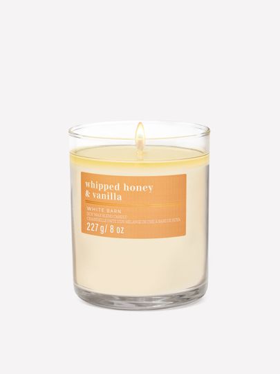 Świeca zapachowa Whipped Honey & Vanilla White Barn w szkle z jednym płomieniem
