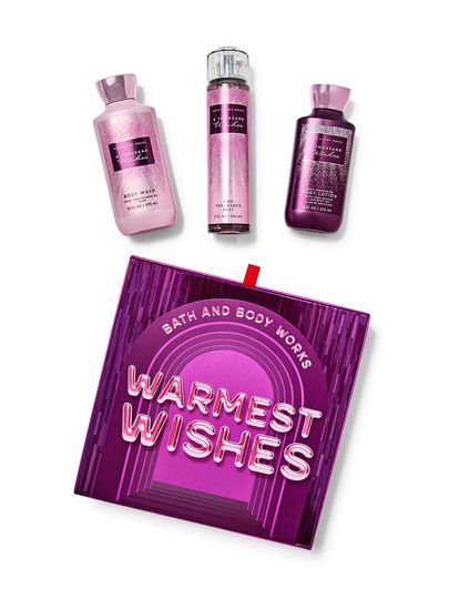 Set „Warmest Wishes” cu gel, spray și loțiune de corp „A Thousand Wishes”, Bath & Body Works.