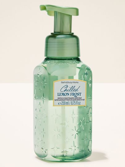 Mydło w piance Chilled Lemon Frost Bath & Body Works w zielonej butelce z motywem gwiazdek