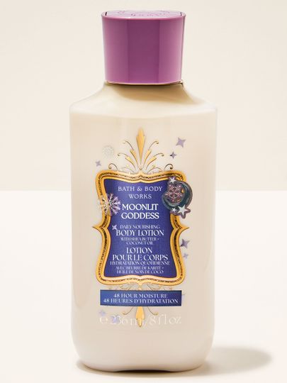 Balsam do ciała Moonlit Goddess Bath & Body Works z fioletową świąteczną etykietą
