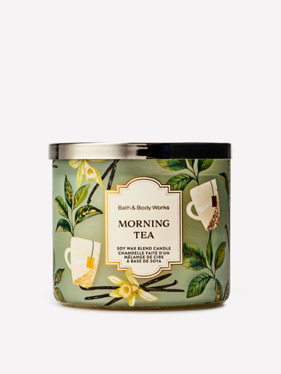 Świeca zapachowa Bath & Body Works Morning Tea z mieszanki wosku sojowego, 3 knoty