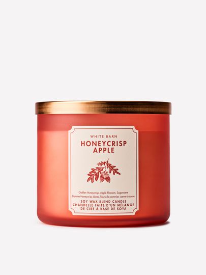 Świeca zapachowa White Barn Honeycrisp Apple z mieszanki wosku sojowego, 3 knoty