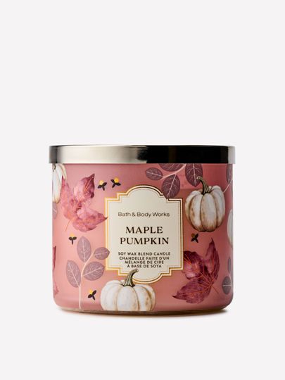 Świeca zapachowa Bath & Body Works Maple Pumpkin z mieszanki wosku sojowego, 3 knoty