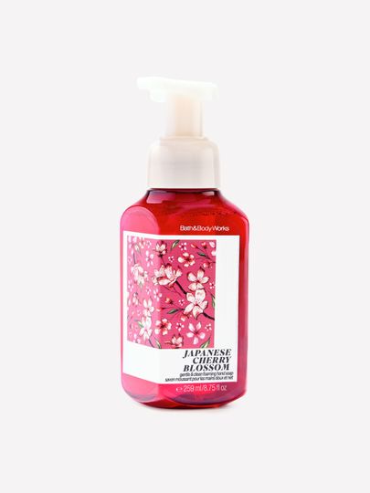 Delikatne mydło do rąk Japanese Cherry Blossom Bath & Body Works z motywem kwiatów wiśni