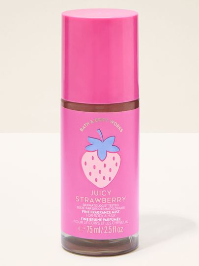 Perfumowana mgiełka do ciała i włosów Juicy Strawberry w różowej butelce